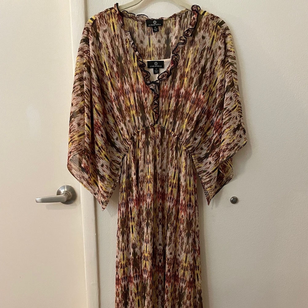 Curations Chiffon Fully Lined Maxi/Midi  Dress SZ XS